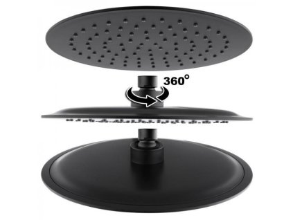 DuraHome Hlavice sprchová, stropní, PACIFIC 47967, černá