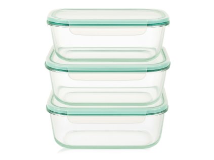 DuraHome Dóza skleněná hermetická, sada 3x 1000 ml