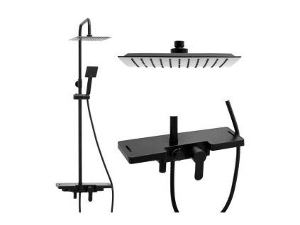 DuraHome Panel sprchový, hlavice děšťová, SAGUARO 145239, černý