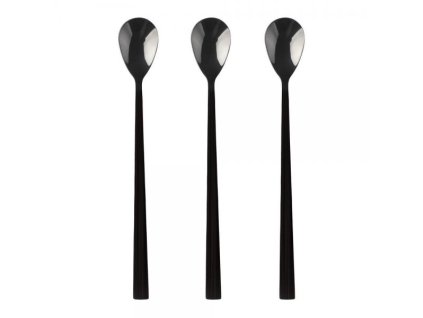 DuraHome Koktejlová lžička PIANO, 3ks, černá