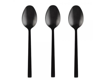 DuraHome Lžíce polévková PIANO, 3ks, lesklá, černá