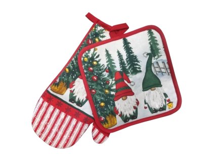 DuraHome Rukavice & chňapka, SOM08, vánoční