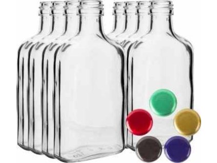 Browin Skeněná placatka 100 ml s uzávěrem, 8ks