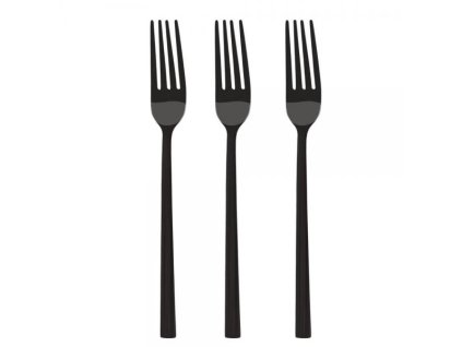 DuraHome Jídelní vidlička PIANO, 3ks, černá