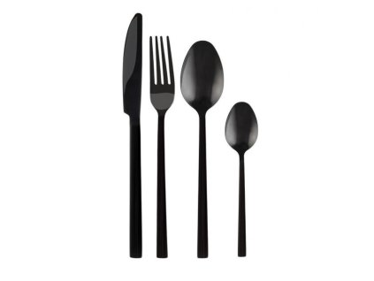 DuraHome Sada příborů PIANO, 24ks, černá