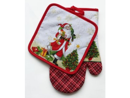 DuraHome 2 - dílná souprava - rukavice & chňapka, SOM04, vánoční