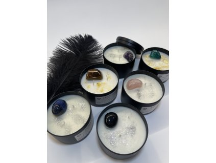 BLACK MINIMALIST - svíčka s krystalem 200 ml