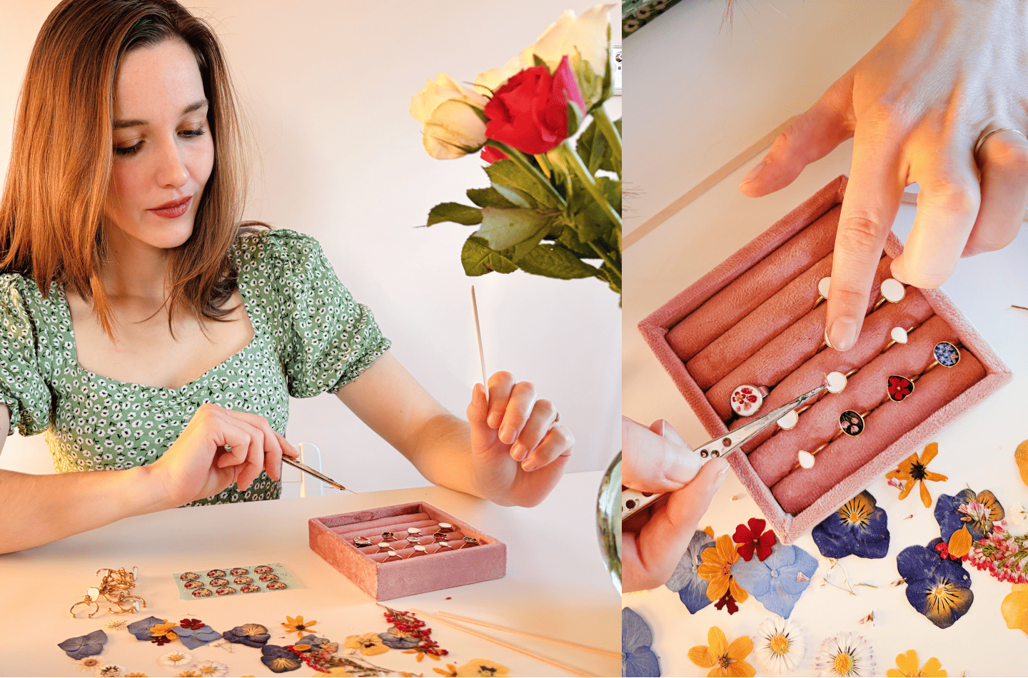 Aranžování květinových šperků