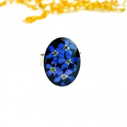 prsten z chirurgické oceli s květinami (3)