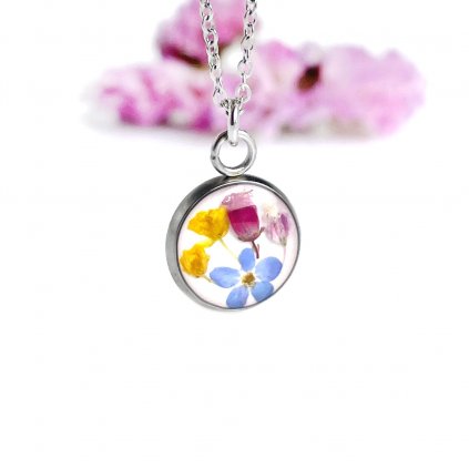 náhrdelník barevný s květinami