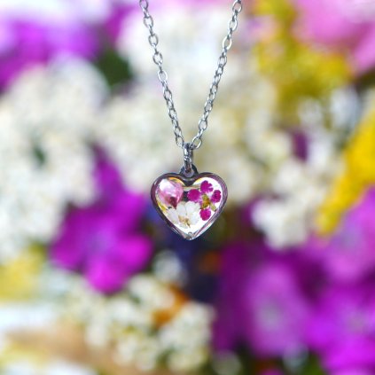 květinové srdíčko náhrdelník srdce z lásky (1)