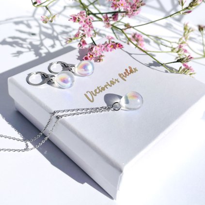 sada šperů ze skla perleťová