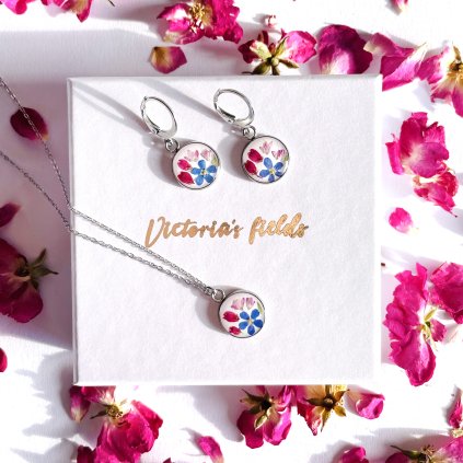 sada šperků šperky z pryskyřice a květin náhrdelník z květin šperky z květin