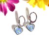 náušnice srdíčka s květinou