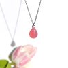 Náhrdelník růžový z českého skla