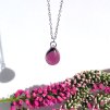 náhrdelník tmavě fialová české sklo