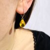 náušnicez českého skla žluté 3