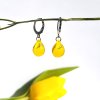 náušnice z česhého skla žluté