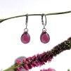 náušnice tmavě fialové české sklo kapka