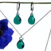 smaragdově zelené sklo sada šperků 3