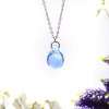 náhrdelník světle modrý kapka sklo 3