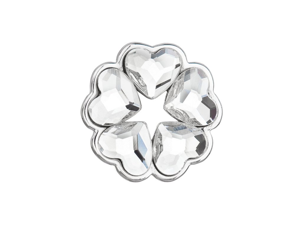 Stříbrný přívěsek s krystaly Swarovski bílé srdce 34234.1