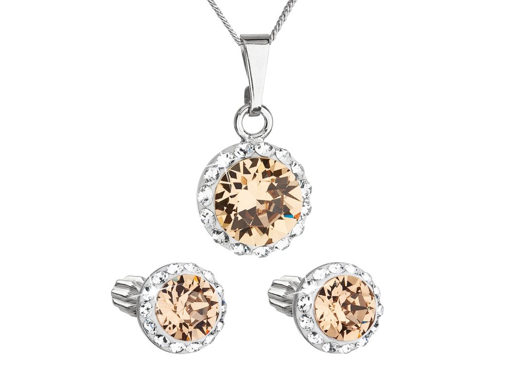24740 sada sperku s krystaly swarovski nausnice retizek a privesek hnede oranzove kulate 39352 3 light colorado topaz