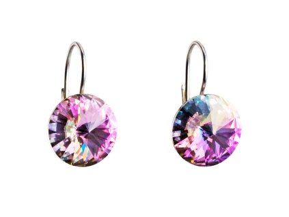 16322 stribrne nausnice visaci s krystaly swarovski fialove kulate 31106 5