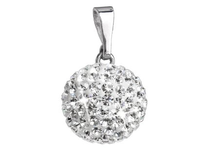 16406 stribrny privesek s krystaly swarovski bily kulaty 34080 1