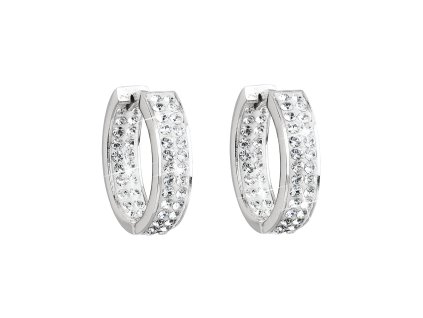 16430 stribrne nausnice kruhy s krystaly swarovski bily kruh 31120 1