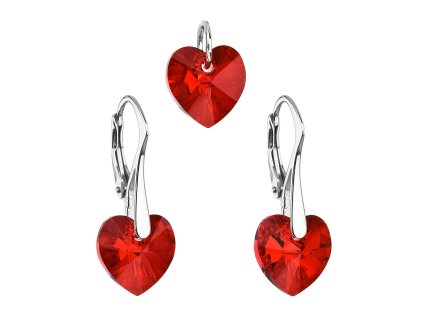 16550 sada sperku s krystaly swarovski nausnice a privesek cervena srdce 39003 4