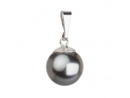 Stříbrný přívěsek s šedou Swarovski kulatou perlou 34150.3