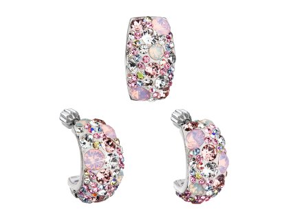 16904 sada sperku s krystaly swarovski nausnice a privesek ruzovy obdelnik 39116 3