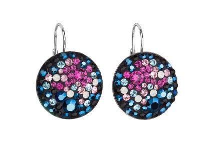 17018 stribrne nausnice visaci s krystaly swarovski mix barev kulate 31161 4 galaxy
