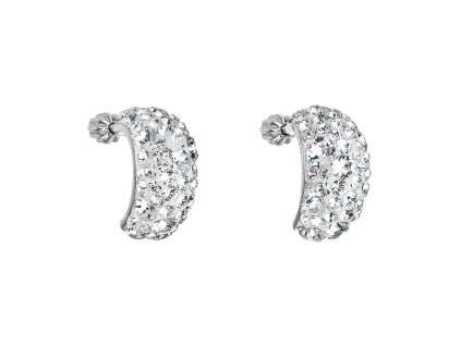 17030 stribrne nausnice visaci s krystaly swarovski bily pulkruh 31164 1