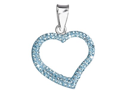 Stříbrný přívěsek s krystaly Swarovski modré srdce 34093.3 (34093.3 Barva Fialová)