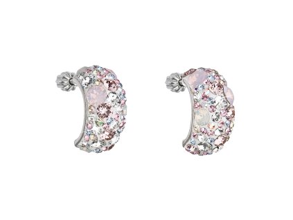 17174 stribrne nausnice visaci s krystaly swarovski ruzovy pulkruh 31164 3