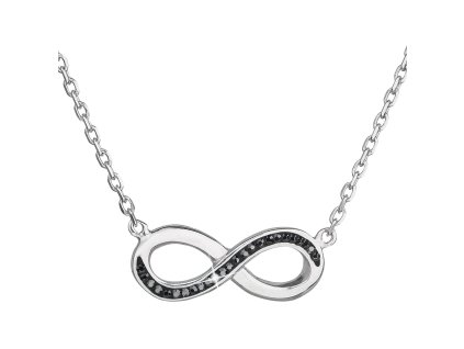 17213 stribrny nahrdelnik s krystaly swarovski cerne infinity osmicka nekonecno 32023 5