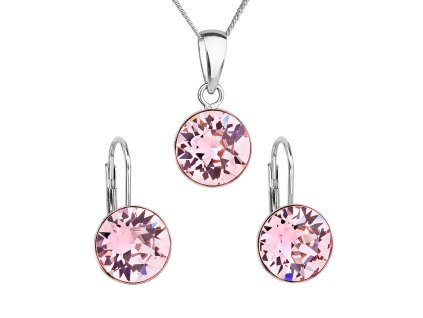 17384 sada sperku s krystaly swarovski nausnice retizek a privesek ruzove kulate 39140 3
