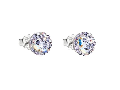 17645 stribrne nausnice pecka s krystaly swarovski fialove kulate 31136 3