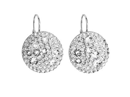 17657 stribrne nausnice visaci s krystaly swarovski bile kulate 31161 1