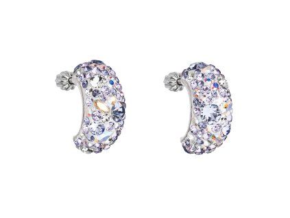 17675 stribrne nausnice visaci s krystaly swarovski fialovy pulkruh 31164 3