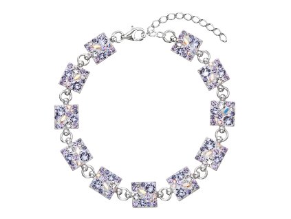 17747 stribrny naramek se swarovski krystaly fialovy 33047 3 violet