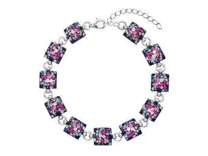 17753 stribrny naramek se swarovski krystaly mix barev 33047 4 galaxy