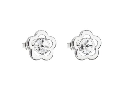 20525 stribrne nausnice pecka s krystaly swarovski bila kyticka 31254 1