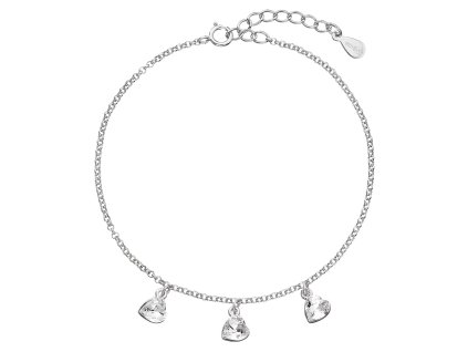 20609 stribrny naramek se swarovski krystaly bile srdce 33108 1