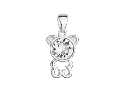 20636 stribrny privesek s krystalem swarovski bily medvidek 34229 1