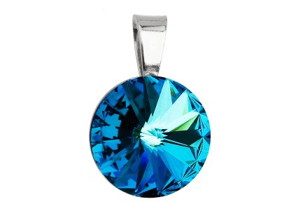 21068 stribrny privesek s krystaly swarovski modry kulaty rivoli 34112 5 bermuda blue
