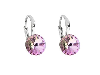 25835 stribrne nausnice visaci s krystaly swarovski fialove kulate 31229 5 vitrail light