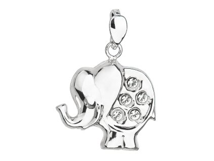 21206 stribrny privesek s krystaly swarovski bily slon 34223 1